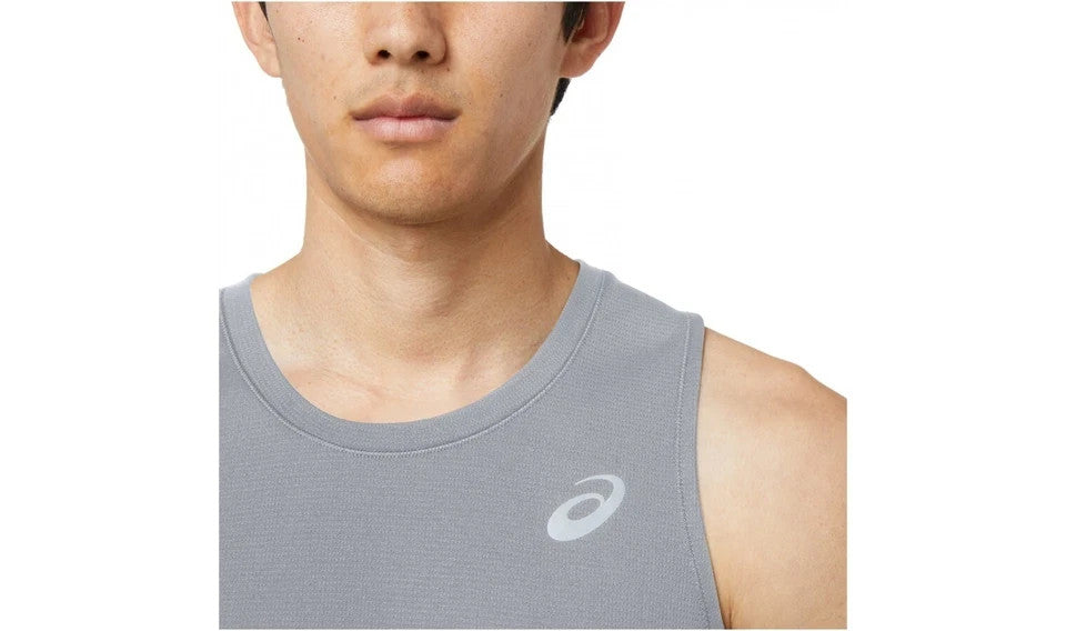 Asics Mens Functional Tank Top Fast Singlet Grey Sleeveless Vest (Size XL, XXL)