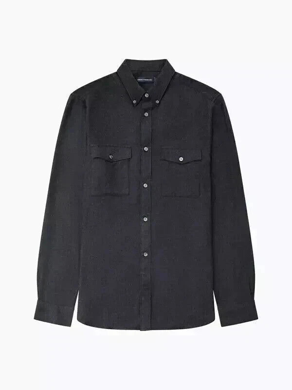 French connection Jersey Shirting Flannel 2 Pocket Long Sleeve Shirt (Size M)