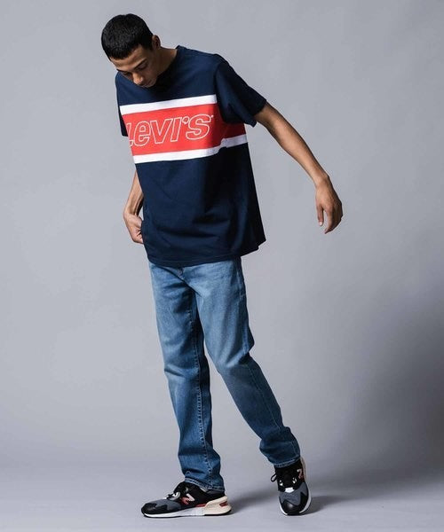 Levi's Men's Retro 90S Colour Block T-Shirt Navy Top Summer Shirt (Size S, M, L)