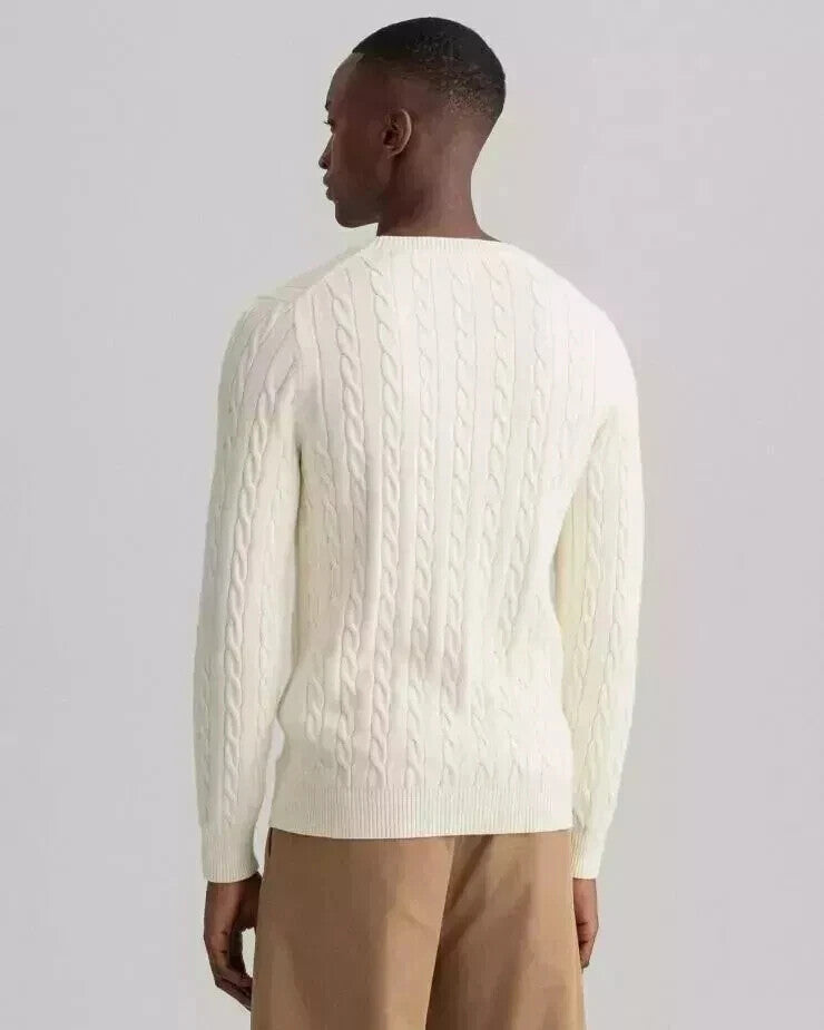 Gant Mens Textured Winter Warm Knit Crew Neck Sweater Jumper (Size 2XL) RRP £190