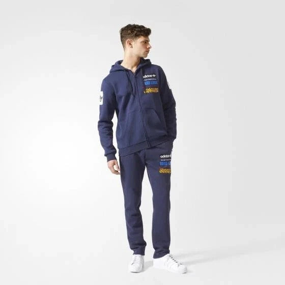Adidas Original BS2150 Men's jacket Graph Blue Winter Hoodie (Size XS) Low price