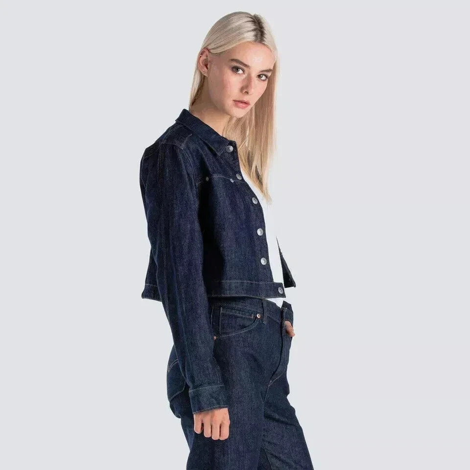 LEVI'S 727420000 Women's Engineered Jeans Trucker Jacket Blue (SIZE LARGE)
