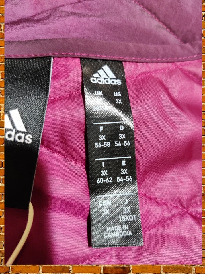 BNWT WOMENS ADIDAS PLUS SIZE PURPLE LIGHTWEIGHT QUILTED JACKET COAT ALL SIZES