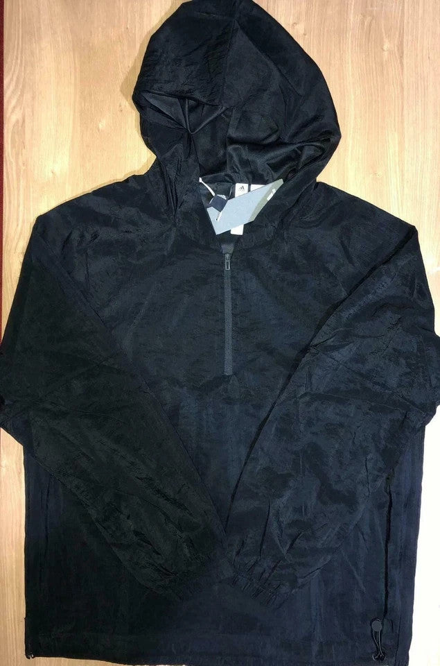 ADIDAS Men's Black Track Jacket Hooded Sweatshirt Zip Top Gym (Size M) XMAS GIFT