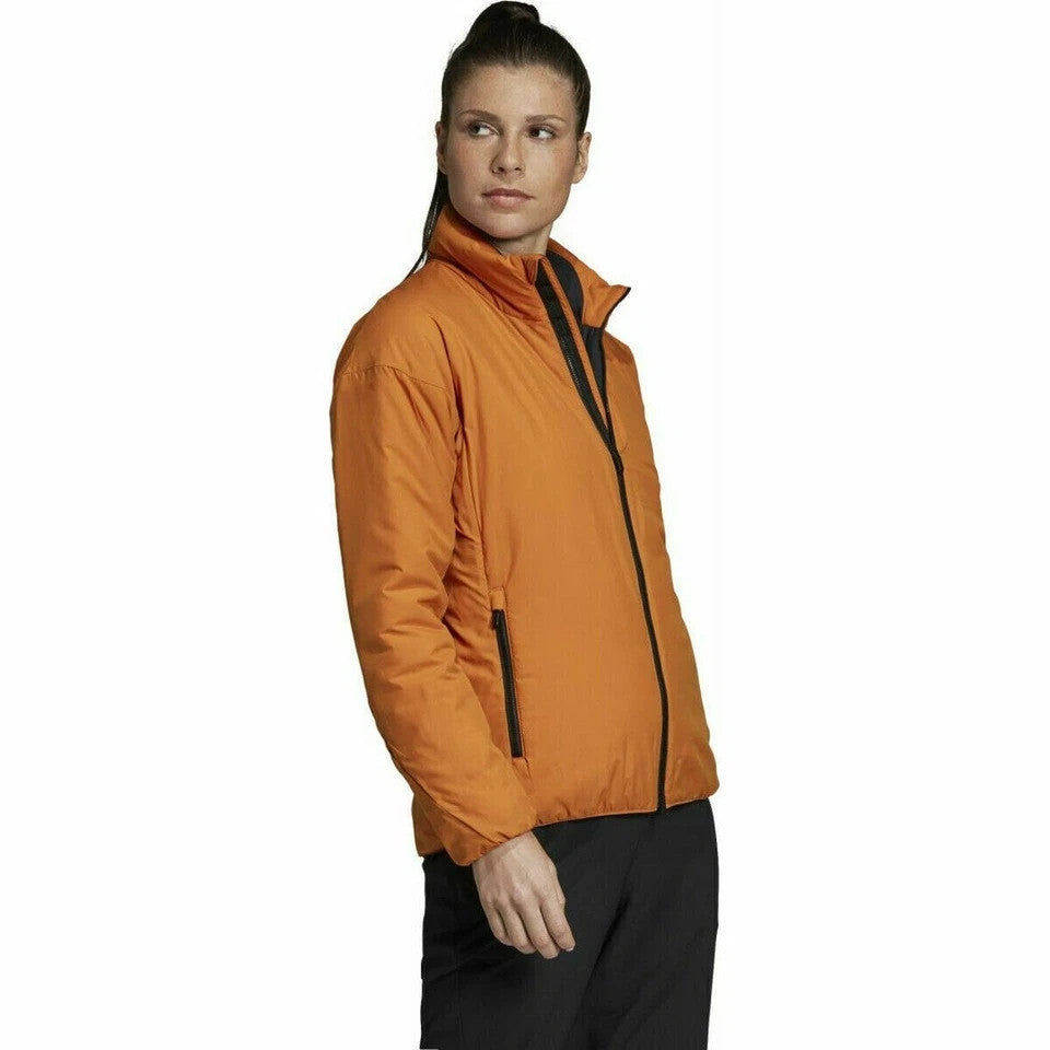 Adidas DZ0794 Women's Performance Winter Jacket Orange Top Zipper Gym (Size S,L)
