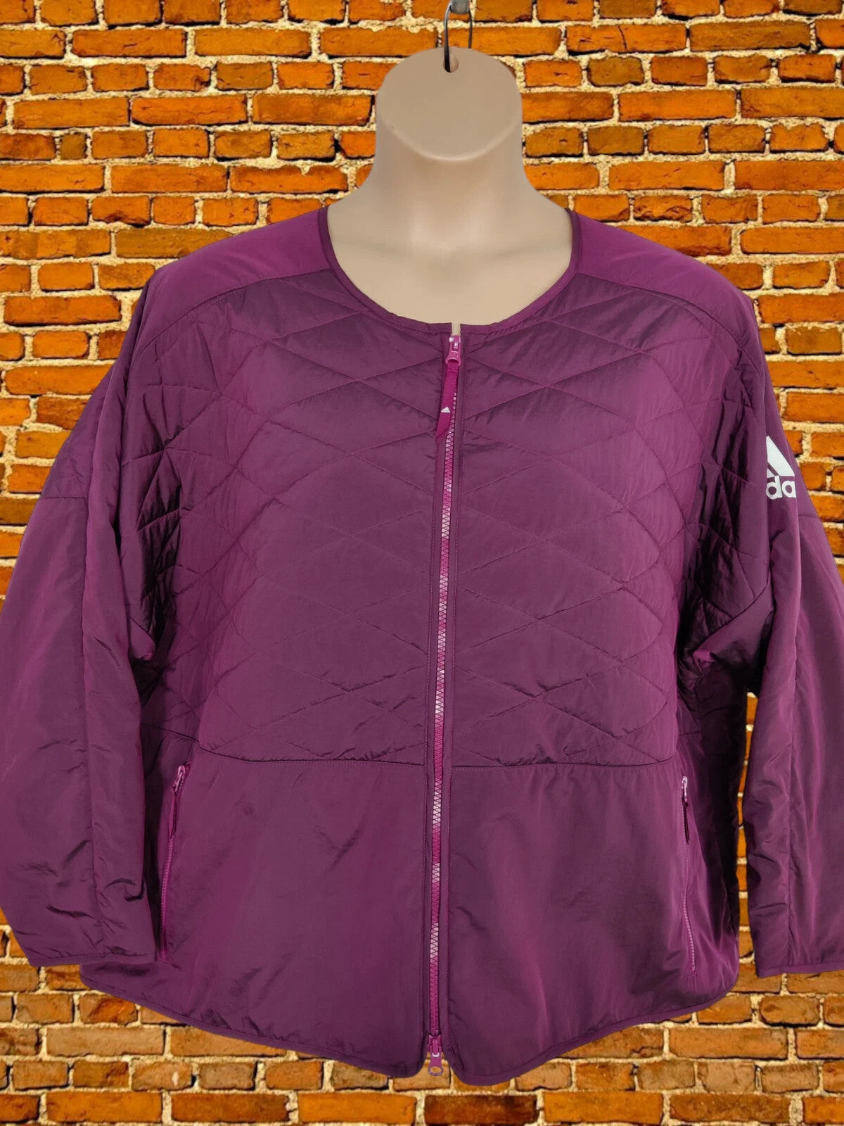 BNWT WOMENS ADIDAS PLUS SIZE PURPLE LIGHTWEIGHT QUILTED JACKET COAT ALL SIZES