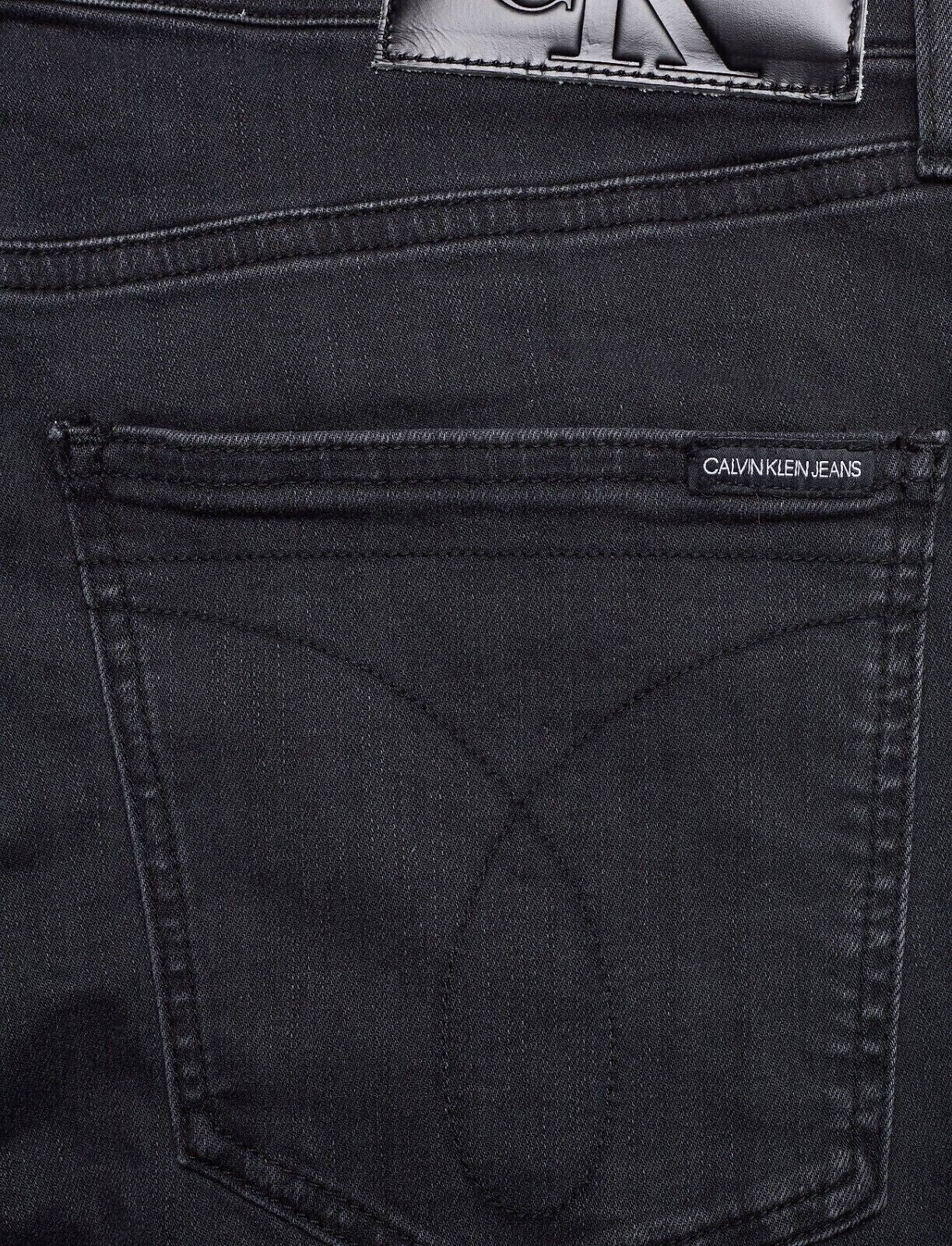 Calvin Klein CKJ 016 Men's Skinny Jeans in Black Denim Pants (Size 36 x 34)
