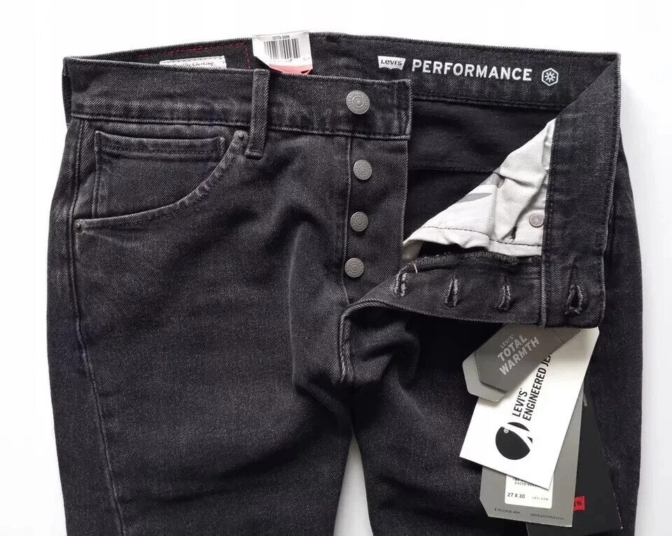 LEVI'S 72775-0006 Men's Engineered 502 Taper Fit Black Jeans Denim Pants W26, 27