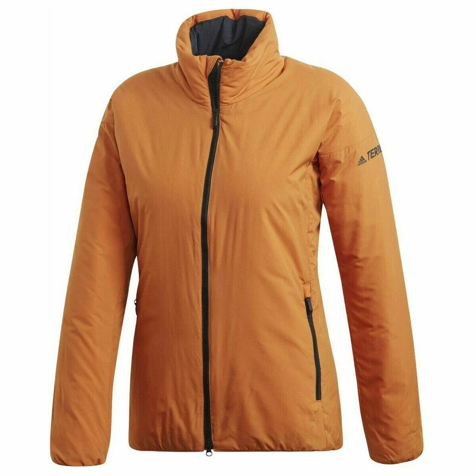 Adidas DZ0794 Women's Performance Winter Jacket Orange Top Zipper Gym (Size S,L)