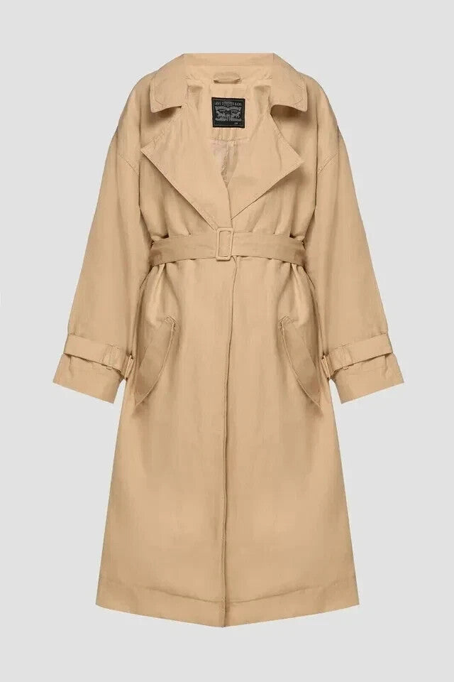 Levi's Premium Coat 24590-0002 Women's beige trench Long Coat RRP £159 (Size L)