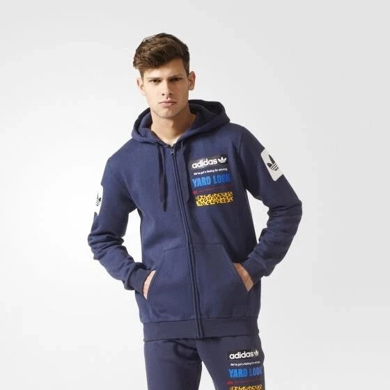 Adidas Original BS2150 Men's jacket Graph Blue Winter Hoodie (Size XS) Low price