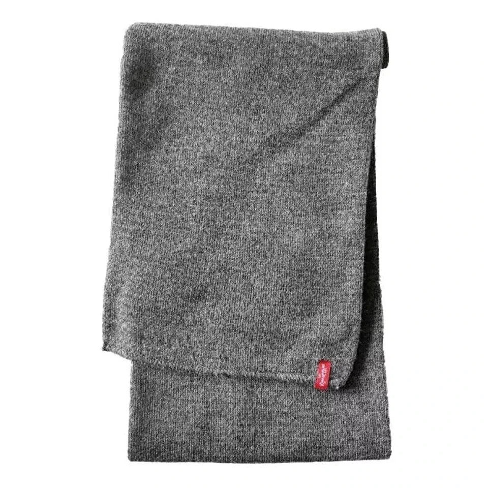 Levi's Men's Scarf Winter Warm Soft Fringe Long Shawl Wrap Grey Unisex Scarf