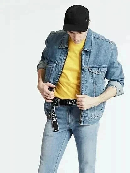 LEVI'S PREMIUM 797170000 Men's Trucker Denim Jeans Jacket Blue Zipper (SIZE XL)