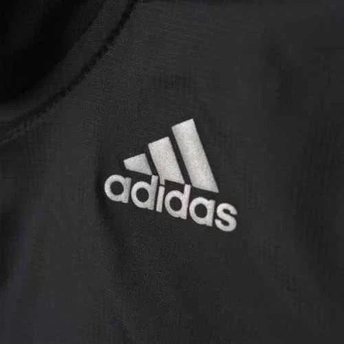 ADIDAS AA5639 Women's Response Windbreaker Jacket Black Top Zipper Gym (Size M)