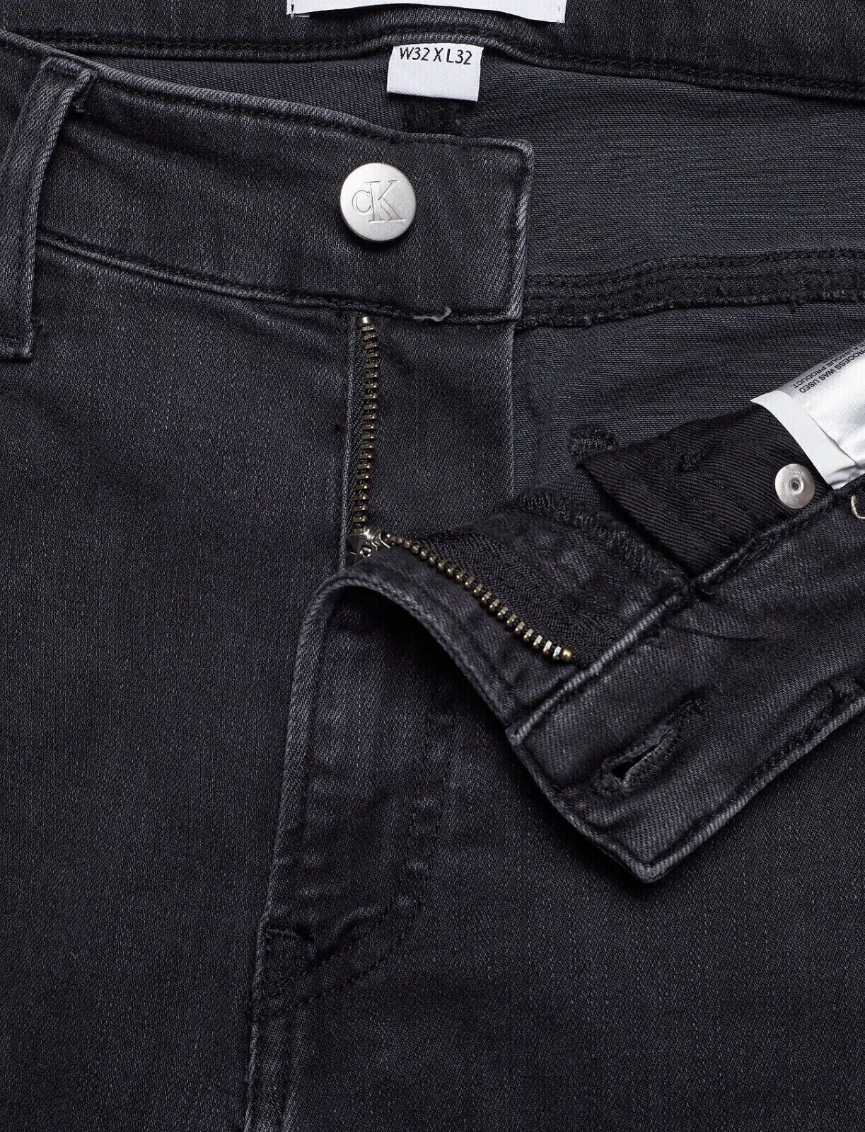 Calvin Klein CKJ 016 Men's Skinny Jeans in Black Denim Pants (Size 36 x 34)