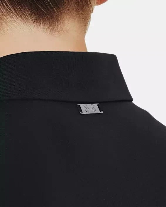 Under Armour Women's Tennis Golf Running Gym Polo Shirt Black 4 WAY STRETCH (M)