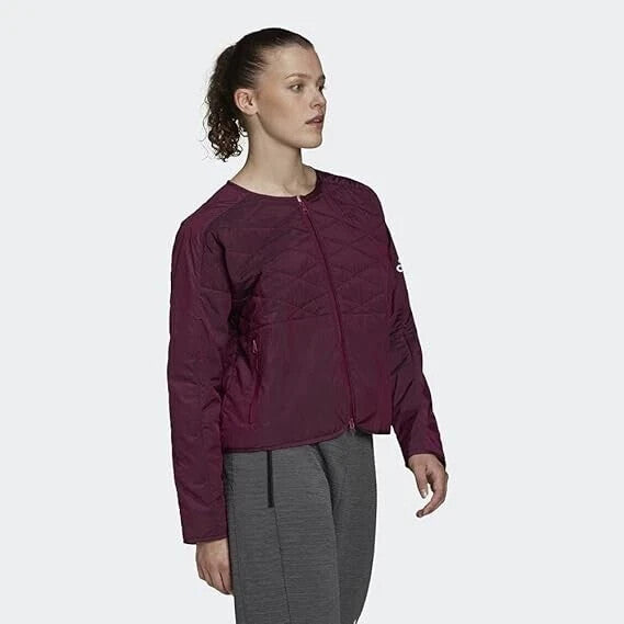 Adidas Womens Ladies Quilted Padded Purple Zipper Jacket (Plus Size 1X 2X 3X 4X)