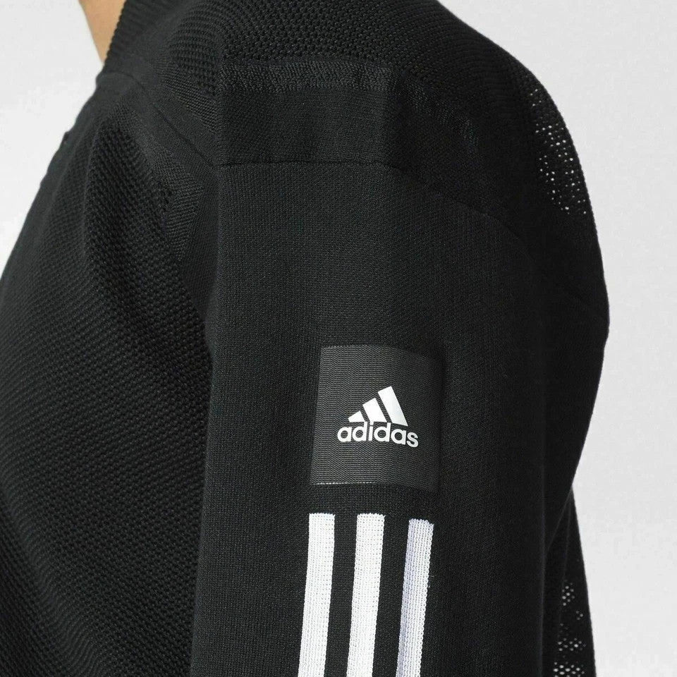Adidas B46993 Men's Jacket Black Knit Bomber Sweatshirt Yoga (Size S) RRP £69