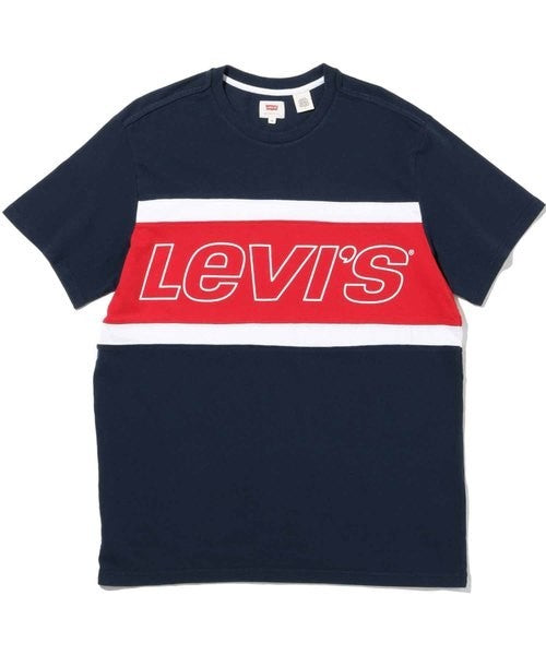 Levi's Men's Retro 90S Colour Block T-Shirt Navy Top Summer Shirt (Size S, M, L)