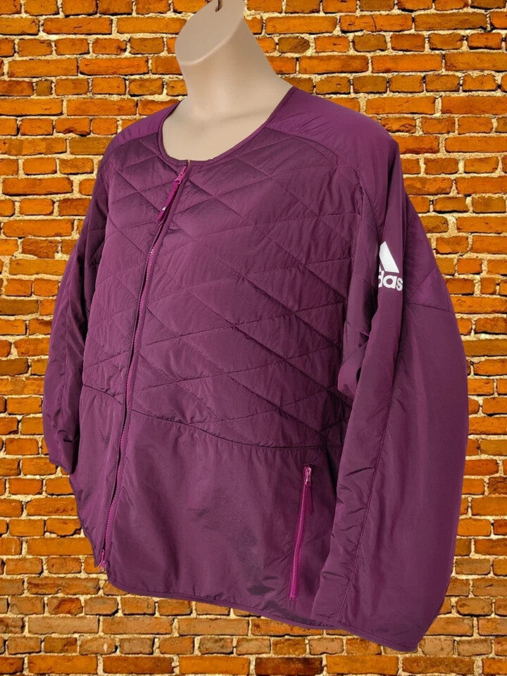 BNWT WOMENS ADIDAS PLUS SIZE PURPLE LIGHTWEIGHT QUILTED JACKET COAT ALL SIZES