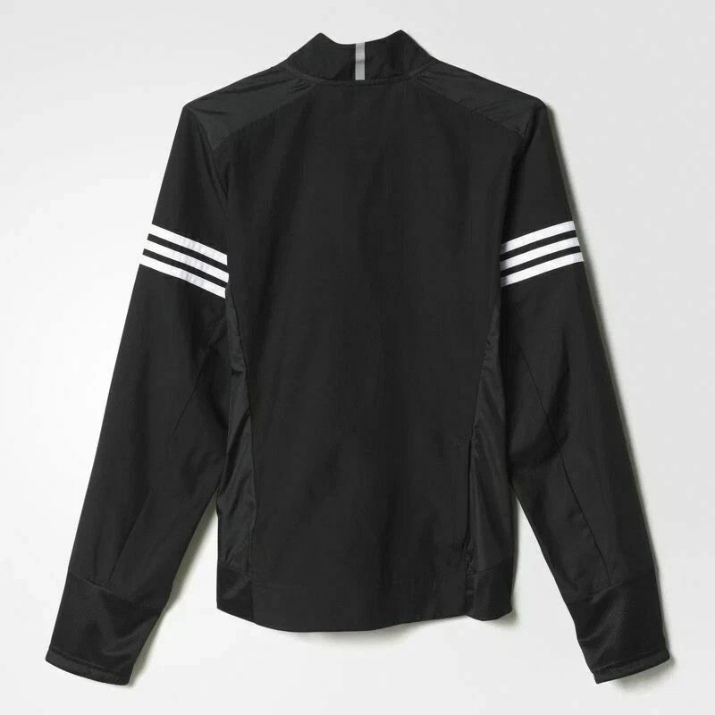 ADIDAS AA5639 Women's Response Windbreaker Jacket Black Top Zipper Gym (Size M)