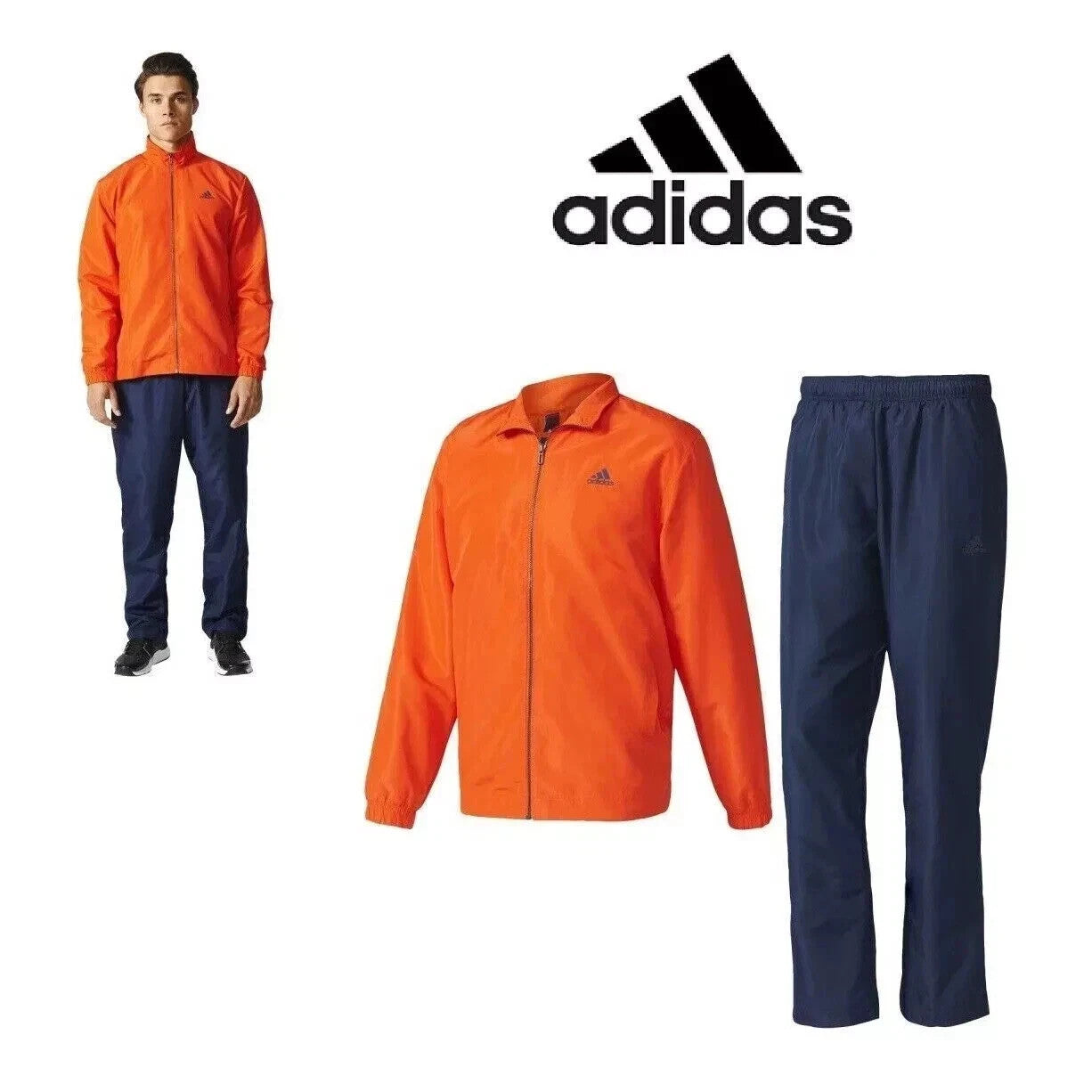 Adidas BK4110 Men's tracksuit Woven Fitness Jacket Trouser Black (Size S,M)
