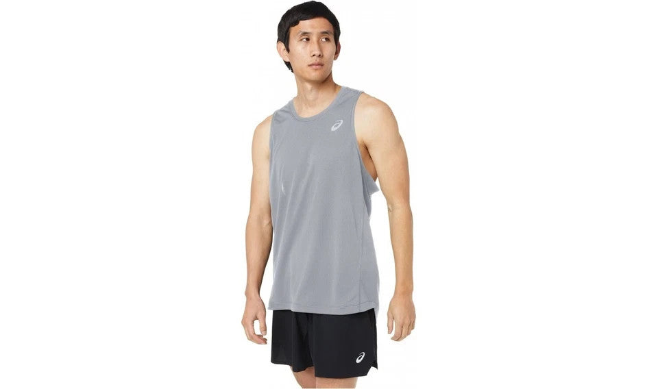 Asics Mens Functional Tank Top Fast Singlet Grey Sleeveless Vest (Size XL, XXL)