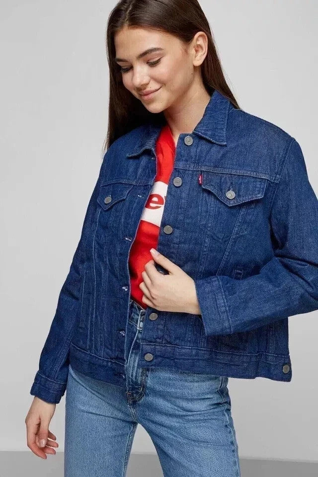 Levi's Premium A10560000 Womens Denim Jeans Trucker Winter Jacket Size S, M