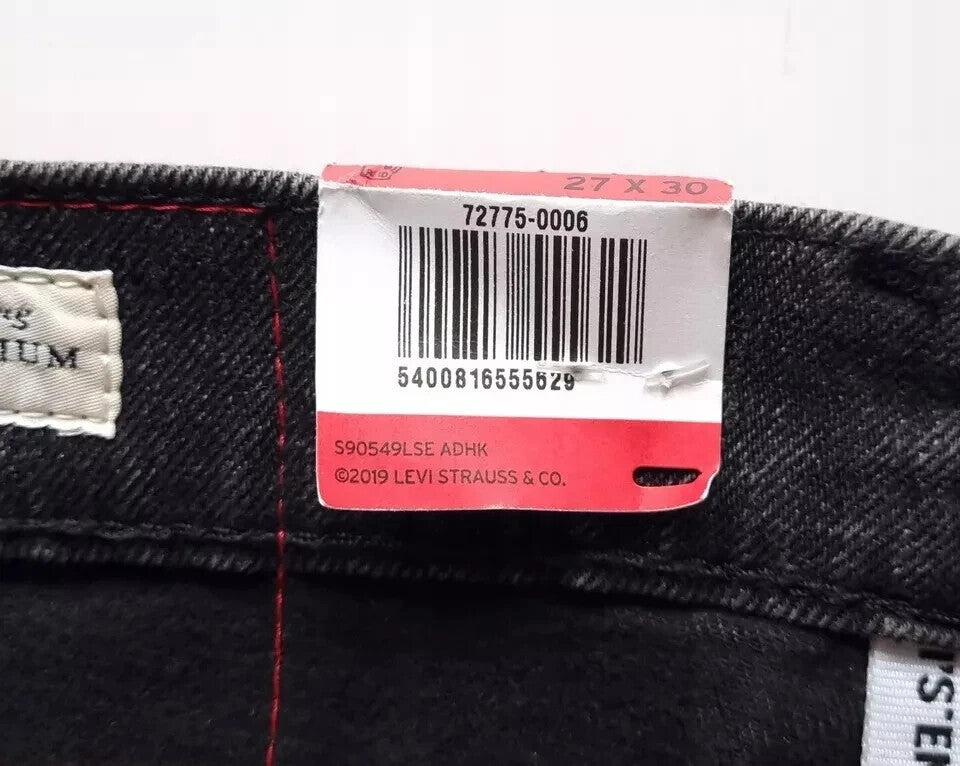 LEVI'S 72775-0006 Men's Engineered 502 Taper Fit Black Jeans Denim Pants W26, 27