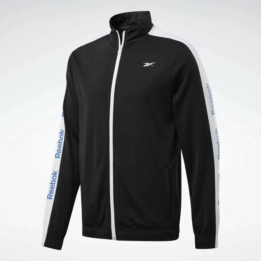 Reebok FK6120 Men's Essentials Track Jacket Training Jackets Black (All Sizes)