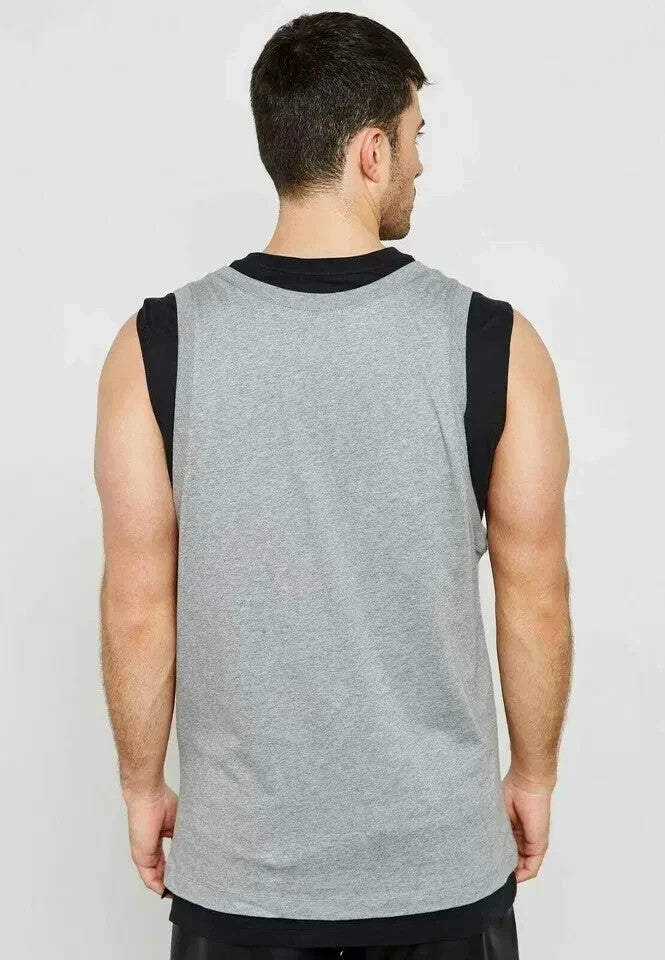 NIKE AIR JORDAN 916031-091 Men's Double Layer Gravity Tank Grey Top Vest(Size S)