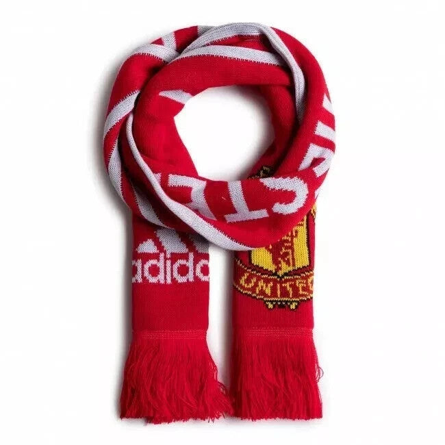 adidas FS0143 Unisex Red Manchester United Team Scarf Football  Winter Scarves