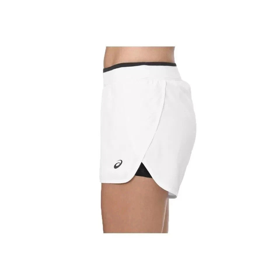 Asics 2042A054-100 Women's Practice Sport Shorts White Tennis Fitness Size L, XL
