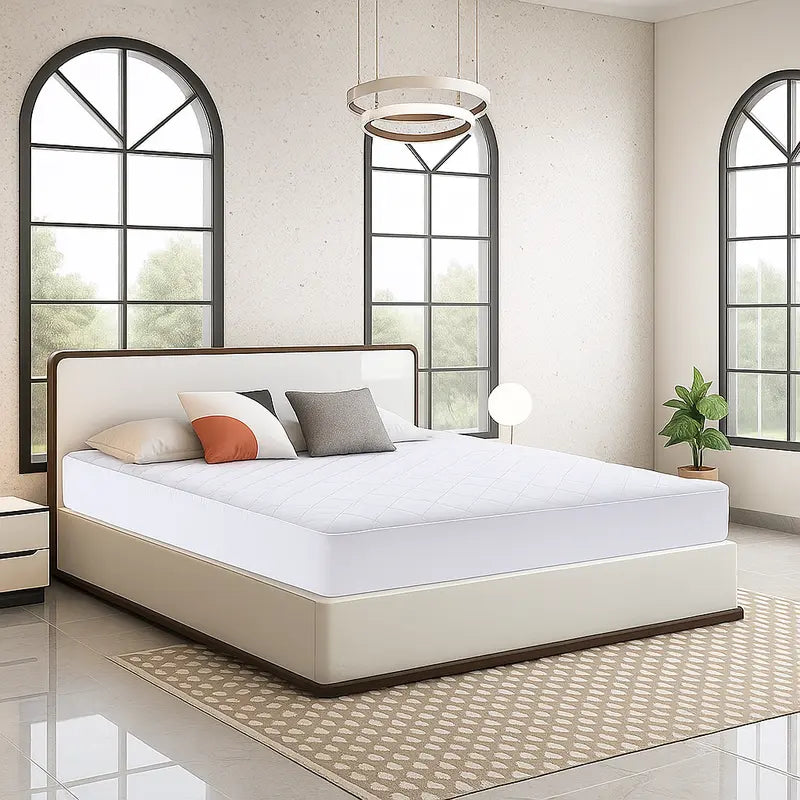 Close-up of the Luxury Quilted Mattress Protector Extra Deep Fitted Breathable Mattress illustrating its water-resistant layer and allergen barrier features.