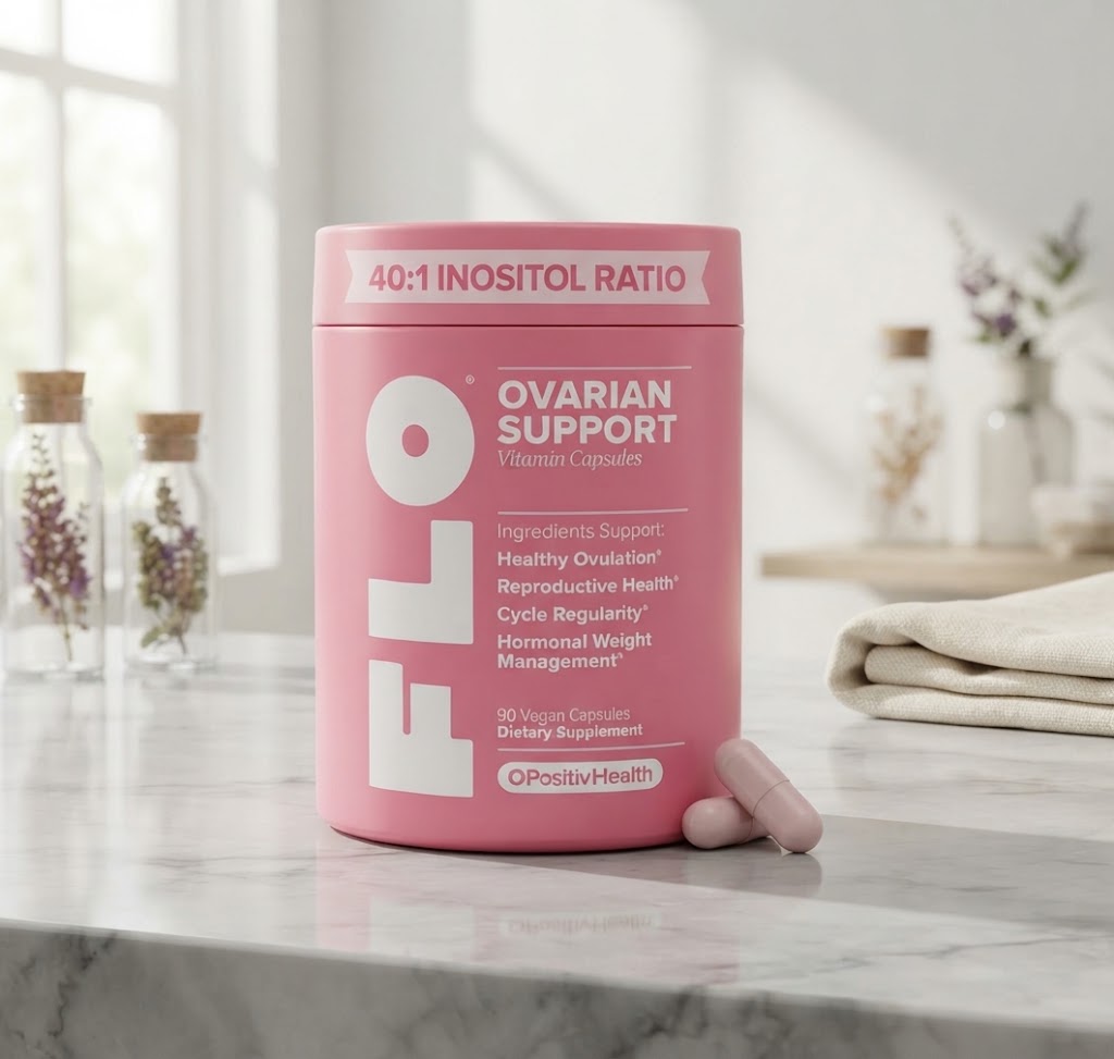 FLO Ovarian Support Vitamin Capsules (90 Vegan Capsules / Dietary Supplement)