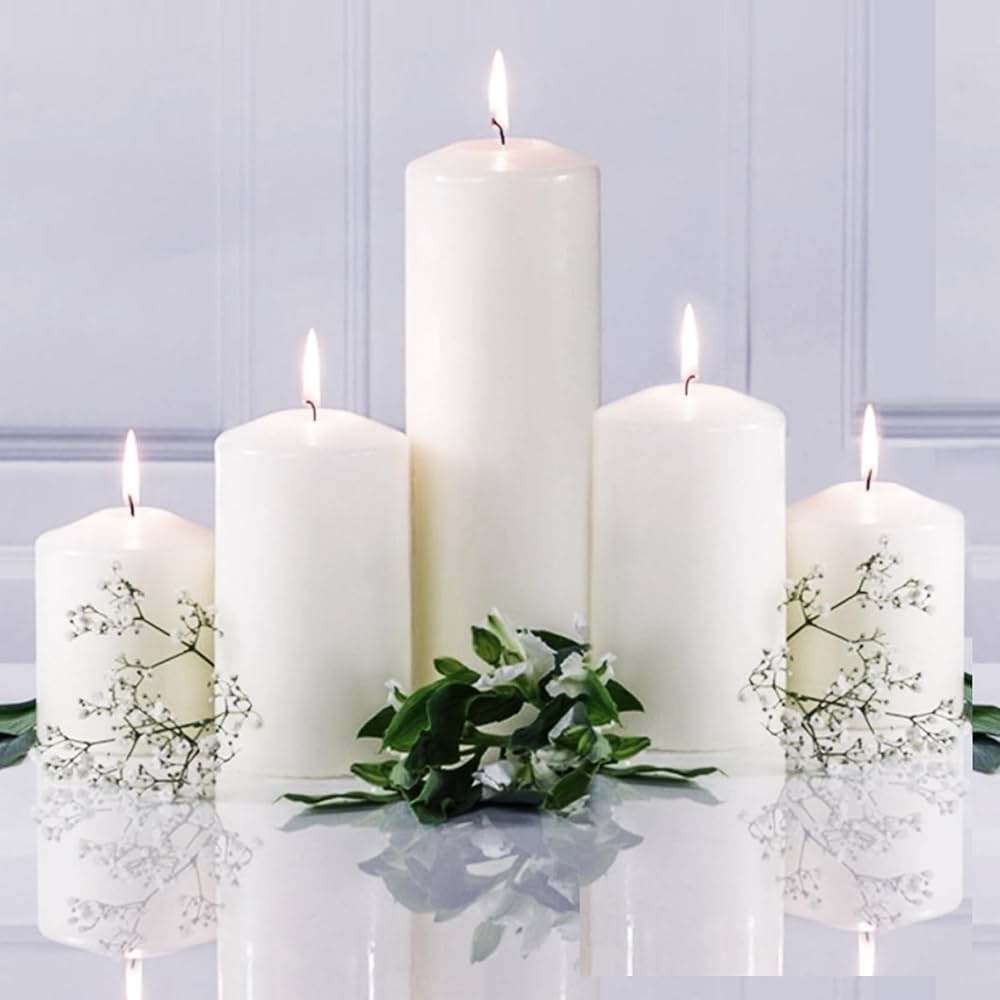 3PC PILLAR CANDLE 7.5 / 9 / & 12CM