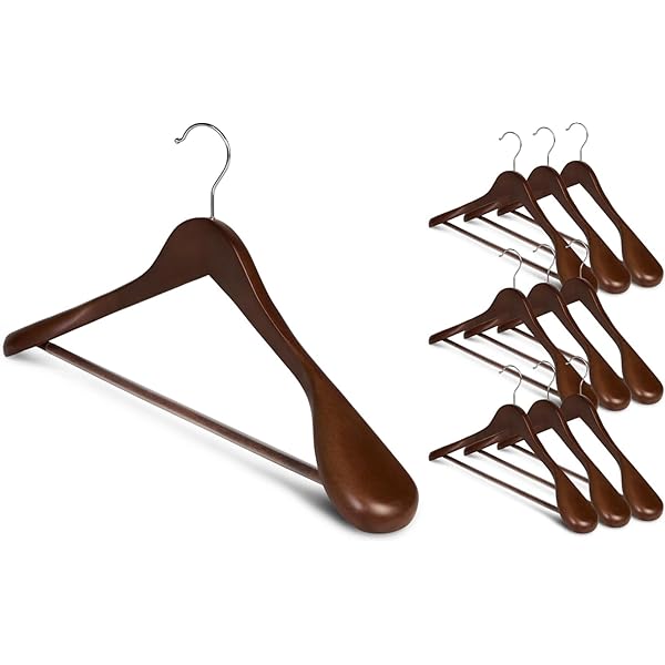 3PC BROWN WOODEN HANGER