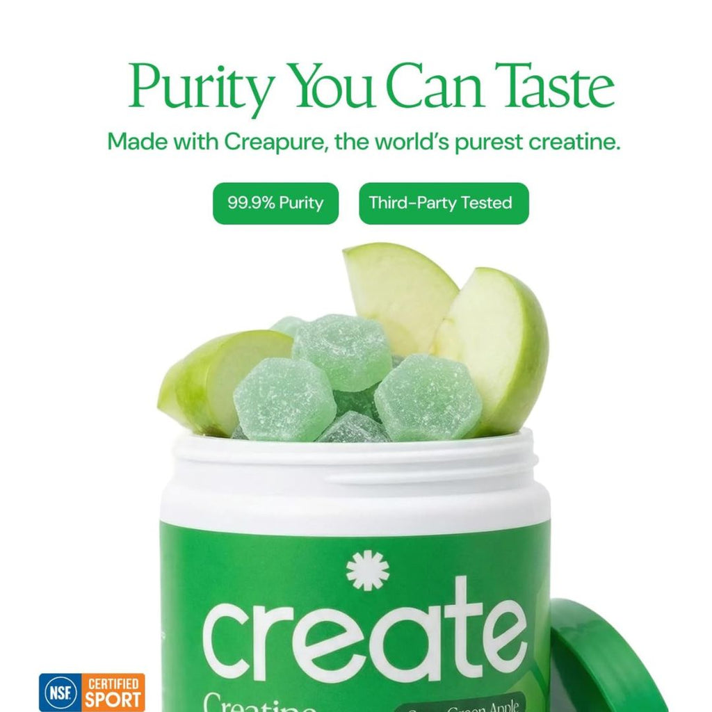 Create Creatine Monohydrate Gummies – Sour Green Apple (90 Count)