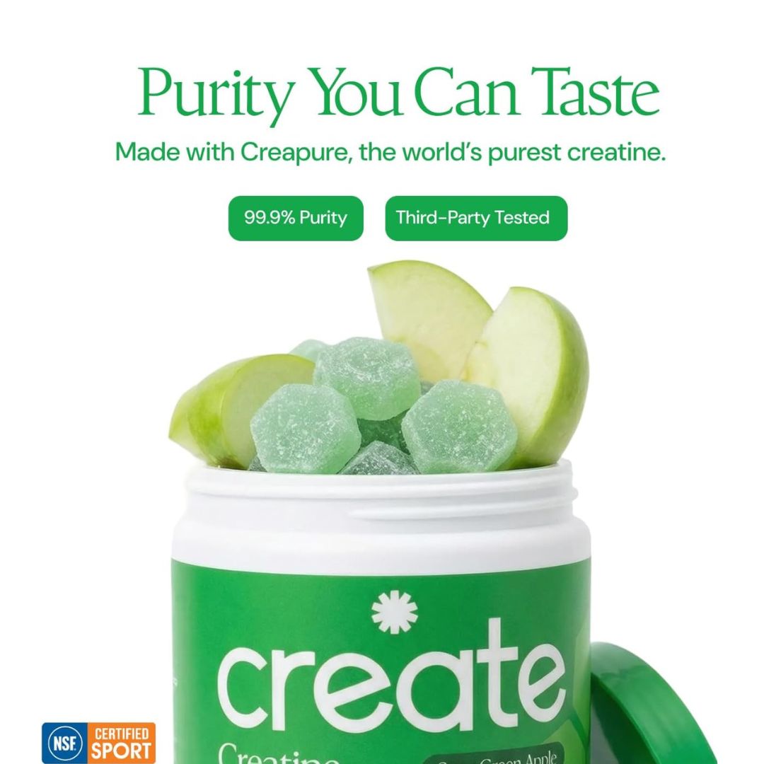 Create Creatine Monohydrate Gummies – Sour Green Apple (90 Count)