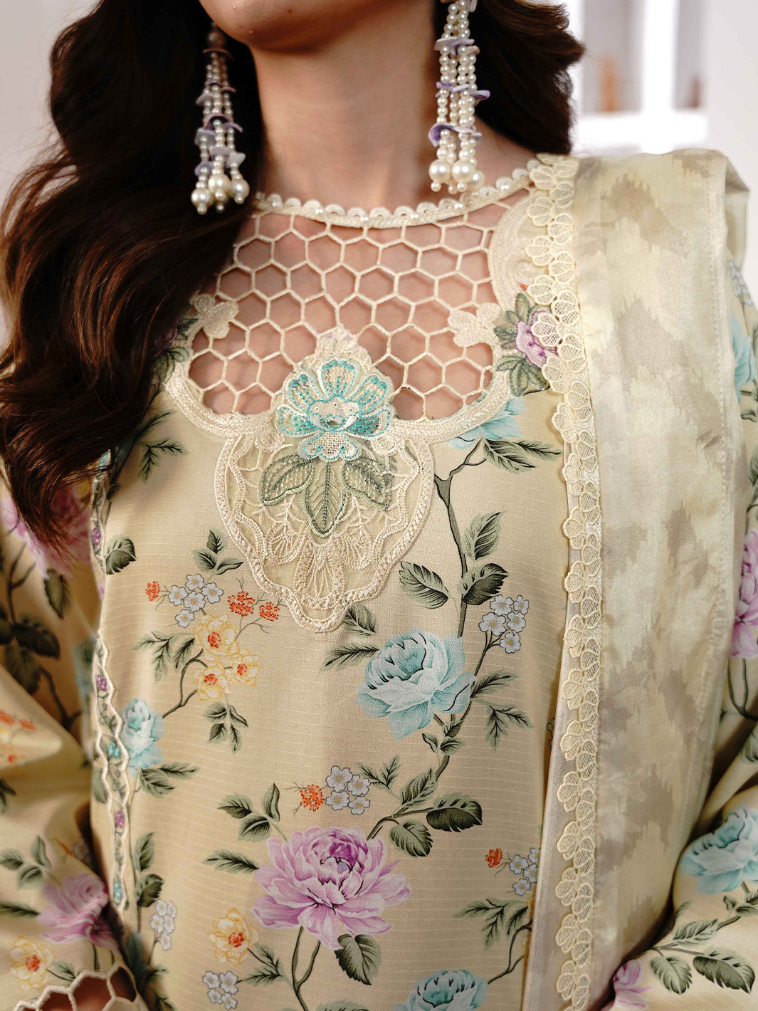 71-Z | 3 PC Viscose Embroidered  Suit