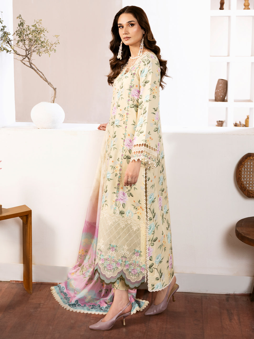 71-Z | 3 PC Viscose Embroidered  Suit