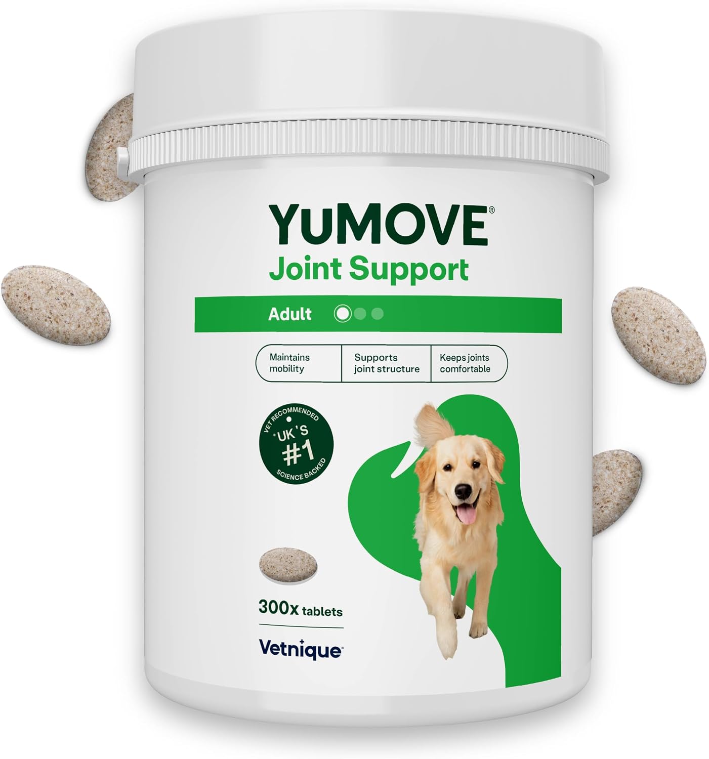 YuMOVE Joint Support for Adult Dogs – Essential Hip & Joint Aid (300 Tablets) Main image