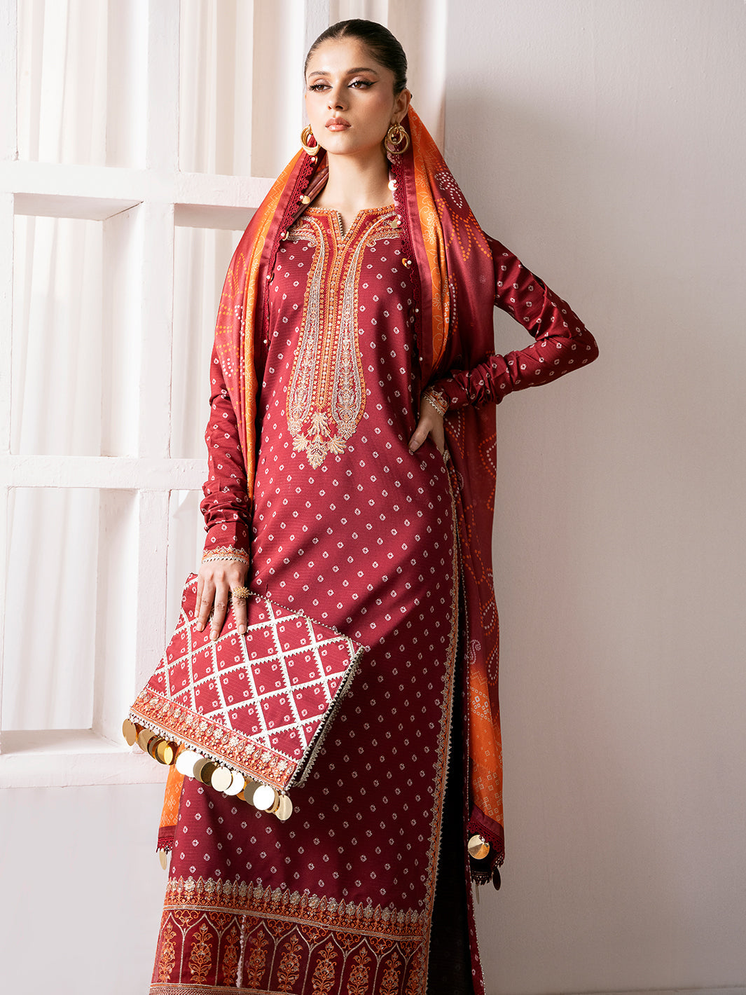 72-Z | 3 PC Viscose Embroidered  Suit