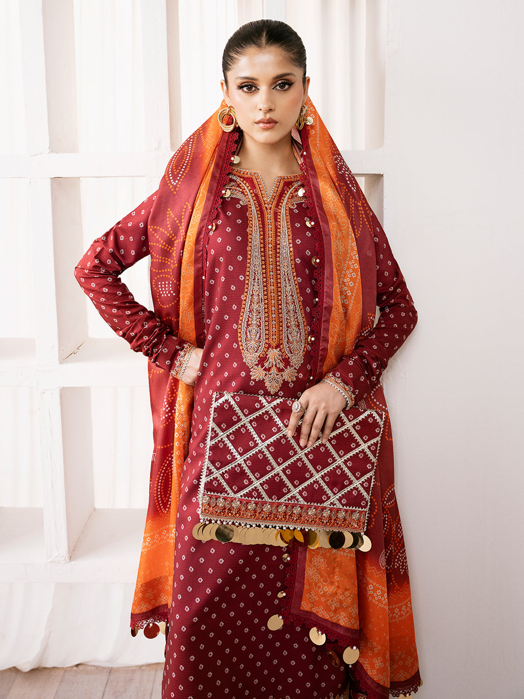 72-Z | 3 PC Viscose Embroidered  Suit