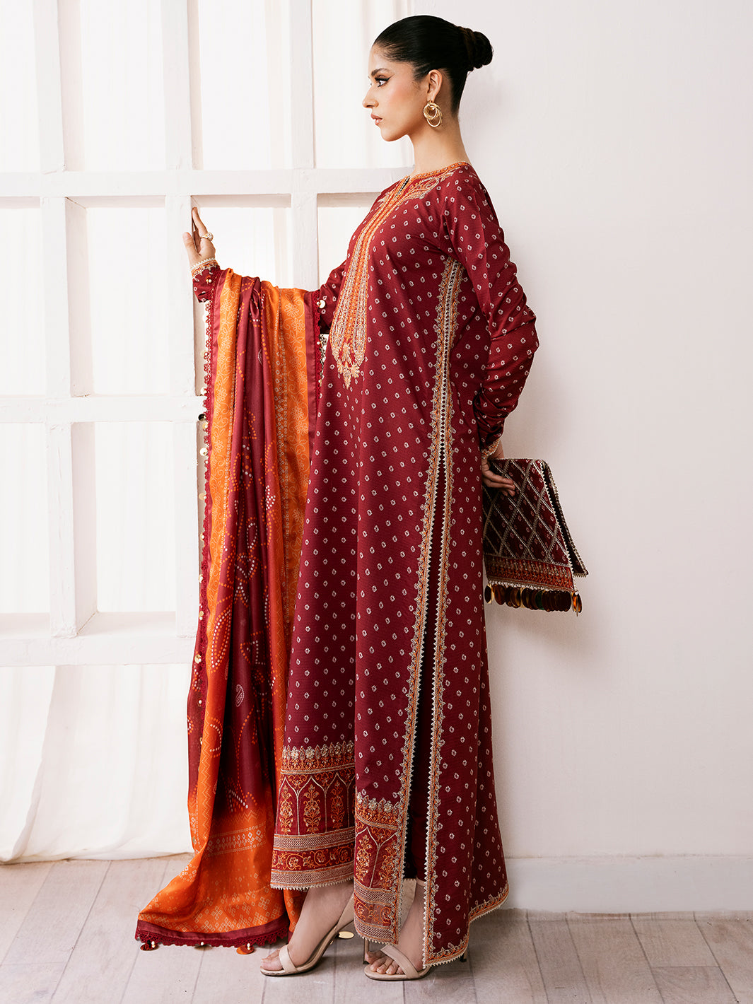 72-Z | 3 PC Viscose Embroidered  Suit