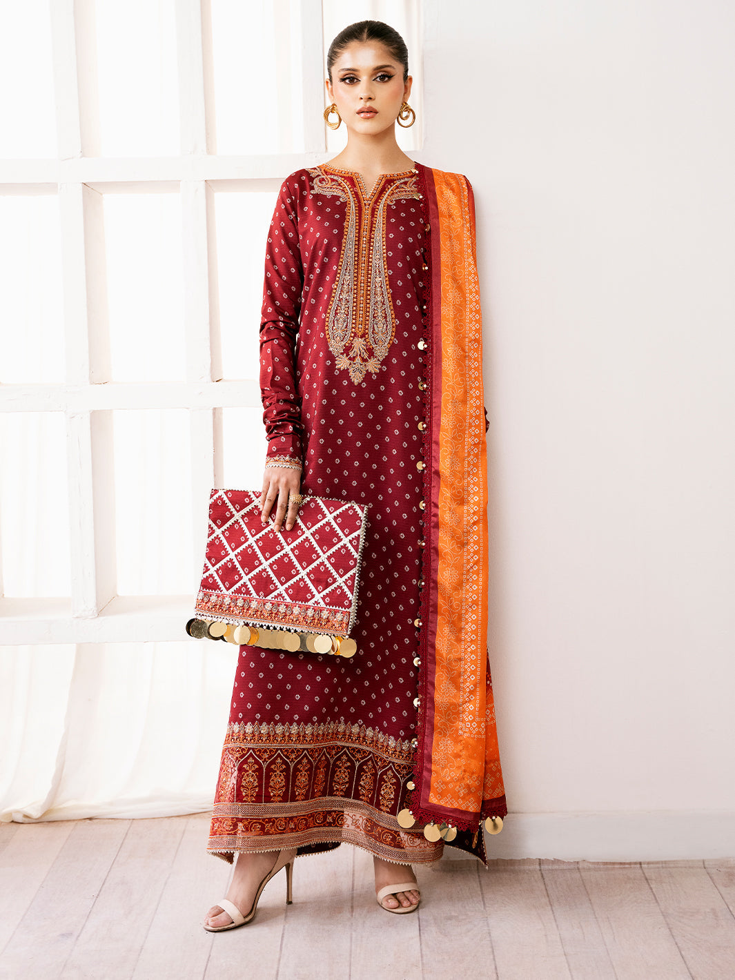 72-Z | 3 PC Viscose Embroidered  Suit