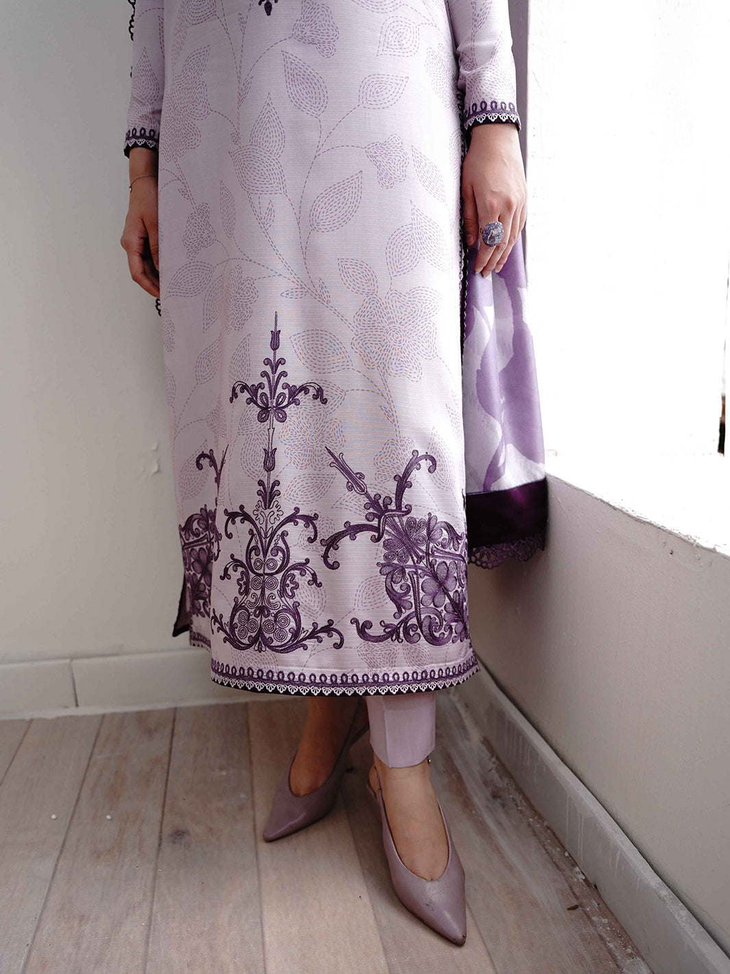 73-Z | 3 PC Viscose Embroidered  Suit