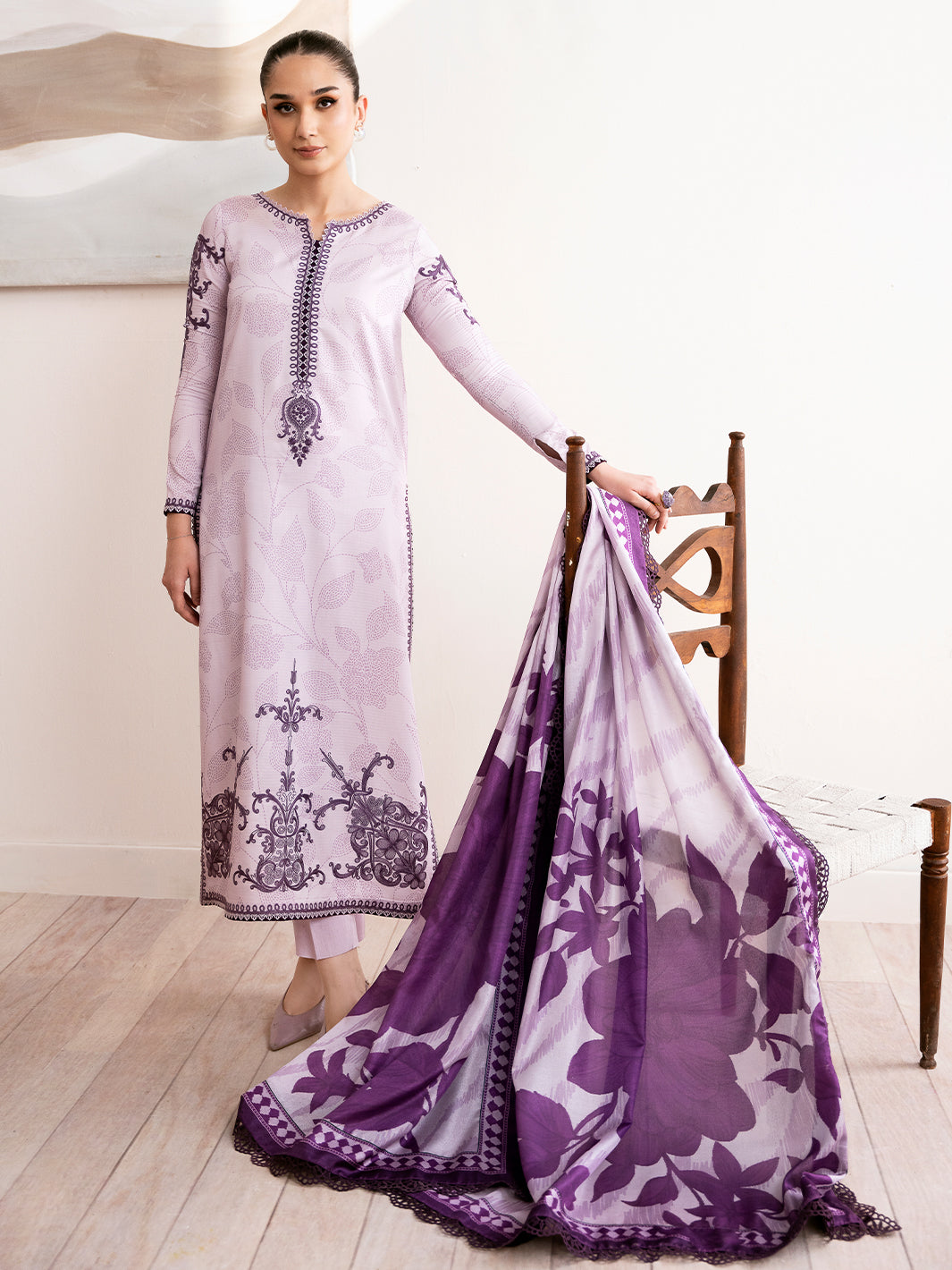 73-Z | 3 PC Viscose Embroidered  Suit