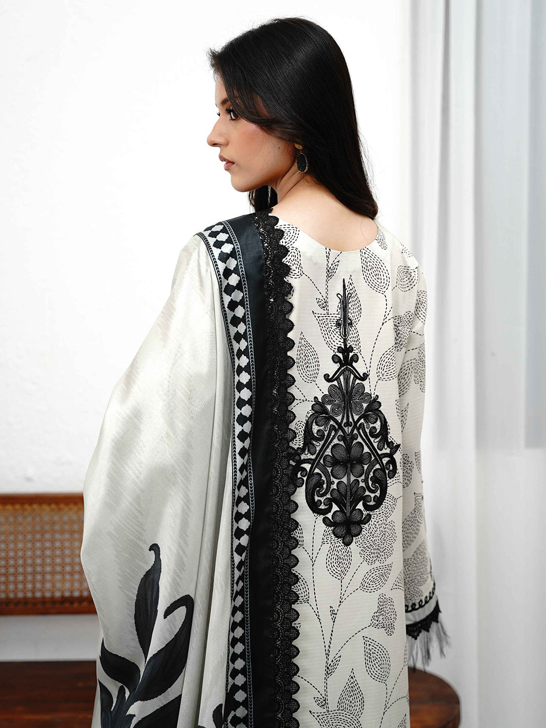 73-BZ | 3 PC Viscose Embroidered  Suit