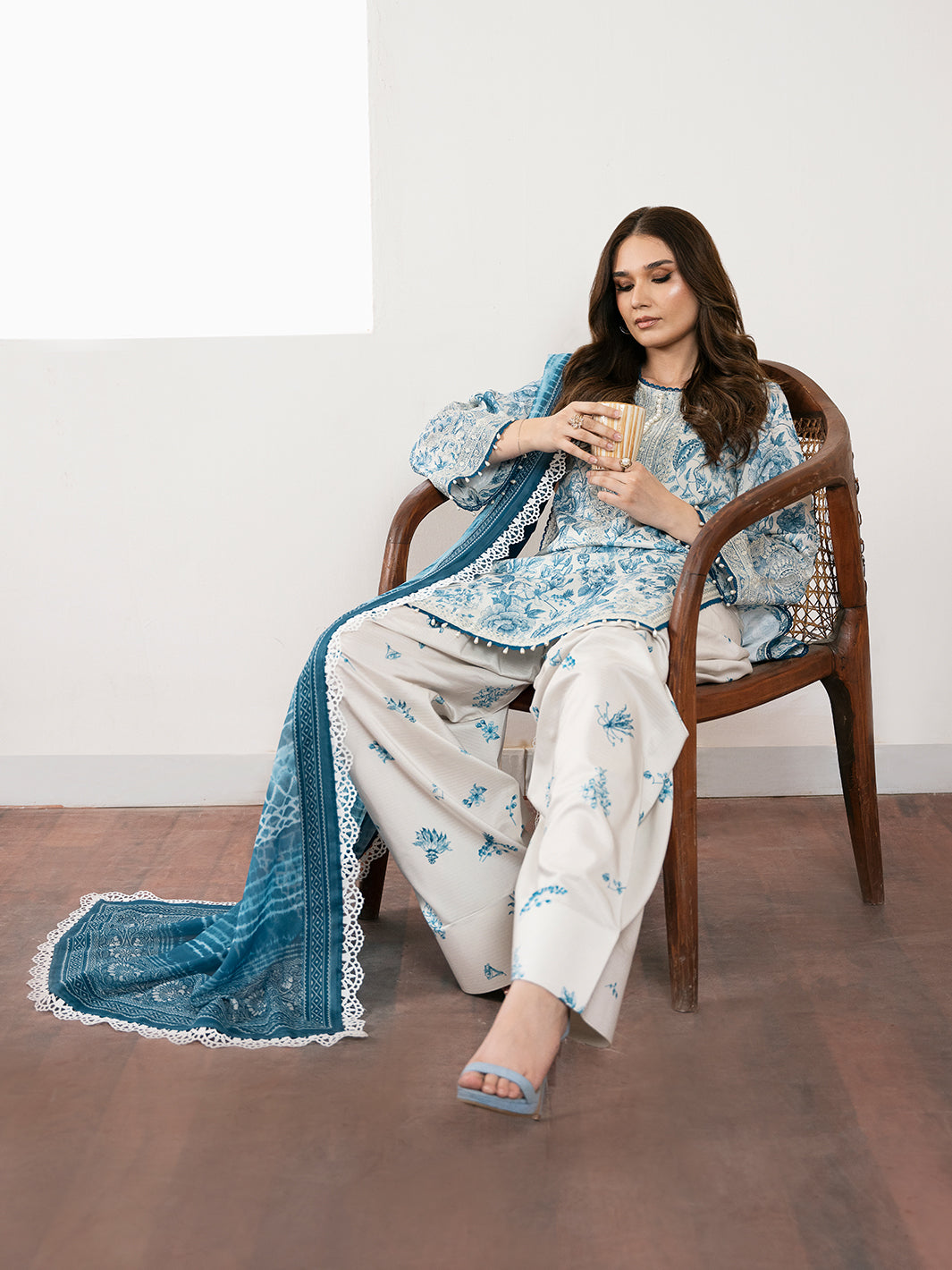 74-Z | 3 PC Viscose Embroidered  Suit